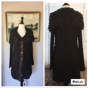 Oui Knitwear Like New Brown Shawl Cardigan